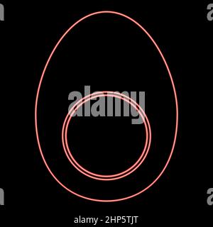 Neon piece egg red color vector illustration flat style image Stock Vector