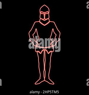 Neon armour red color vector illustration flat style image Stock Vector
