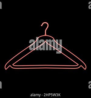 Neon hanger red color vector illustration flat style image Stock Vector