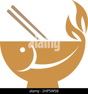 Bowl icon logo flat design template Stock Vector