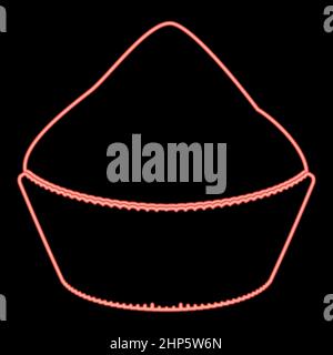 Neon cupcake red color vector illustration flat style image Stock Vector