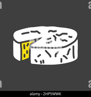 Soft cheese with mold vector flat icon Stock Vector