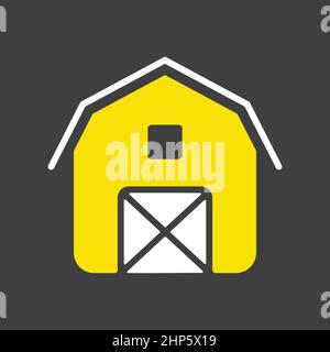 Farm barn vector flat icon. Farm animal sign Stock Vector