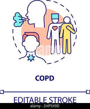 COPD concept icon Stock Vector