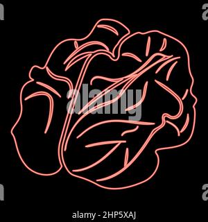 Neon walnut red color vector illustration flat style image Stock Vector