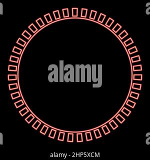 Neon sun red color vector illustration flat style image Stock Vector
