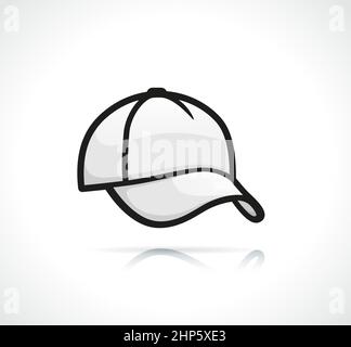 baseball cap white cartoon illustration Stock Vector