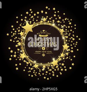 merry christmas and happy new year greetings Stock Vector
