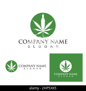 Cannabis leaf logo and symbol vector template Stock Vector