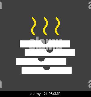 Stock vector icon of four boxes for pizza Stock Vector