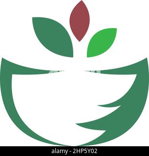 Bowl icon logo flat design template Stock Vector