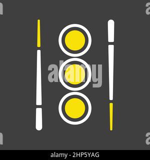 Sushi roll with chopsticks vector icon on dark background Stock Vector