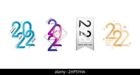 illustration of 2022 typeface, 2022 Typography concept with font number variation, applicable for calendar, greeting cards, banner, flyer, screen printing, poster with minimalist template. Stock Vector