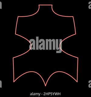 Neon leather red color vector illustration flat style image Stock Vector