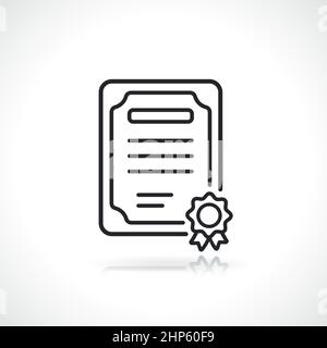 certificate or diploma line icon Stock Vector