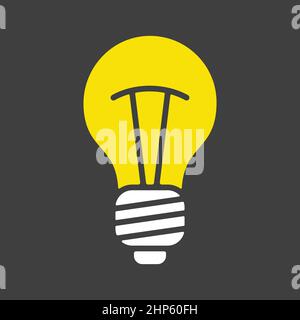 Light Bulb line icon vector on dark background. Idea sign, solution Stock Vector
