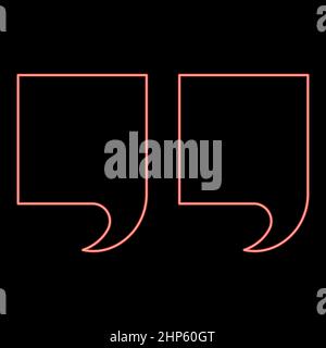 Neon citation red color vector illustration flat style image Stock Vector