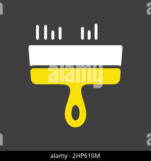 Putty knife tool vector flat icon on dark background. Construction, repair Stock Vector
