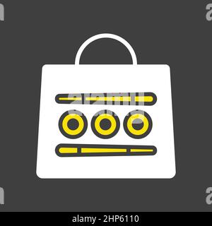 Sushi delivery vector icon. Bag for sushi delivery Stock Vector