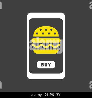 Fast food app delivery service vector icon Stock Vector