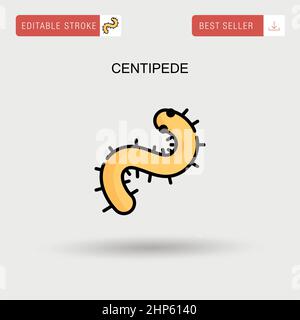 Centipede Simple vector icon. Stock Vector
