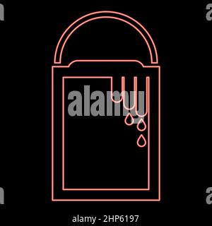 Neon bank with a paint red color vector illustration flat style image Stock Vector