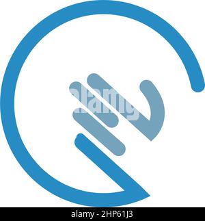 Hand icon logo flat design template Stock Vector
