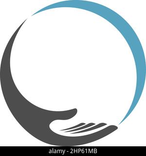 Hand icon logo flat design template Stock Vector
