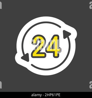 Service twenty four hours vector icon Stock Vector