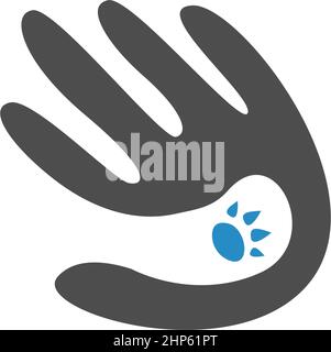 Hand icon logo flat design template Stock Vector