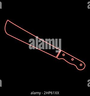 Neon machete or big knife red color vector illustration flat style image Stock Vector