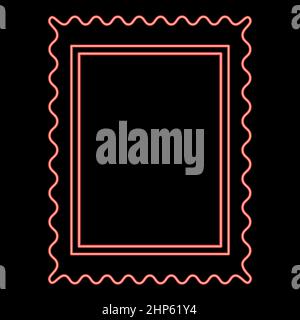 Neon stamp red color vector illustration flat style image Stock Vector