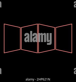 Neon map red color vector illustration flat style image Stock Vector