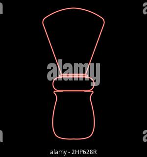 Neon shaving brush red color vector illustration flat style image Stock Vector