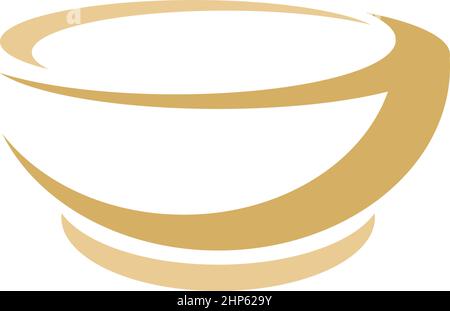 Bowl icon logo flat design template Stock Vector