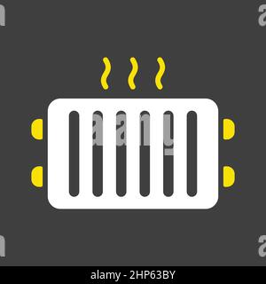 Radiator, heater vector flat icon on dark background. Construction, repair Stock Vector