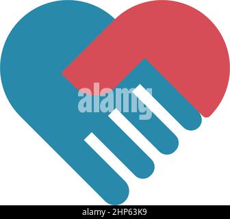 Hand icon logo flat design template Stock Vector