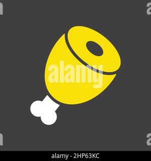 Meat leg vector flat icon. Farm animal sign Stock Vector