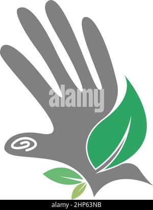 Hand icon logo flat design template Stock Vector