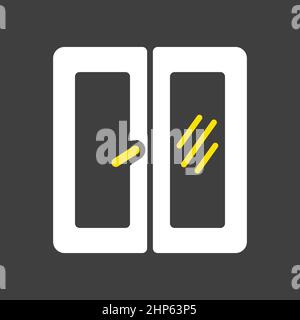 Window vector isolated flat icon on dark background. Casement sign Stock Vector
