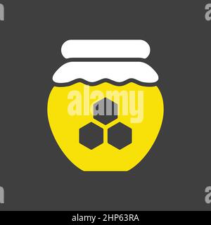 Jar with honey vector icon. Farm animal sign Stock Vector