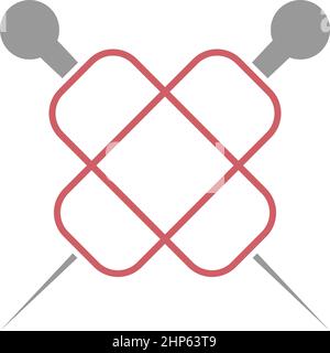 Needle icon logo illustration template Stock Vector