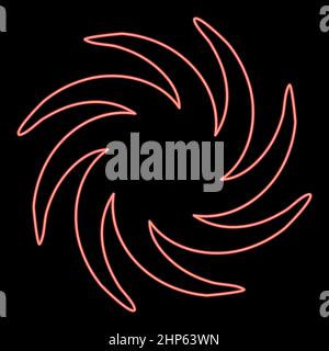 Neon whirpool red color vector illustration flat style image Stock Vector
