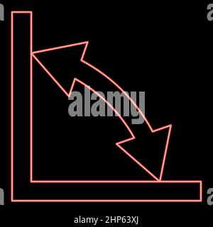 Neon geometry math signs symbols red color vector illustration flat style image Stock Vector