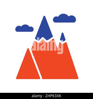 Mountains vector glyph icon. Nature sign Stock Vector