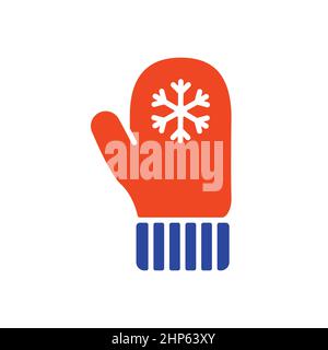 Snowflake gloves vector icon. Winter sign Stock Vector