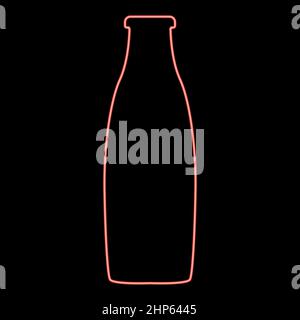 Neon bottle red color vector illustration flat style image Stock Vector
