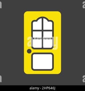 Interroom door vector flat icon on dark background. Construction, repair Stock Vector