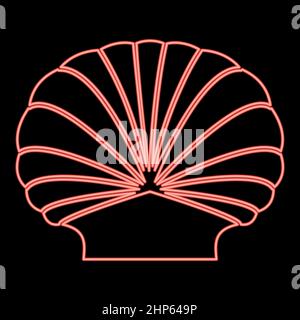 Neon shell red color vector illustration flat style image Stock Vector