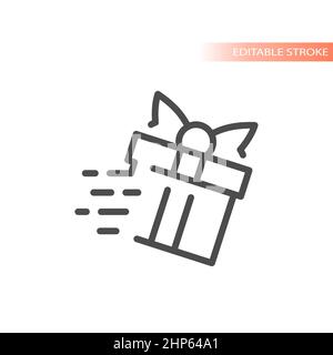 Gift box with speed marks, fast delivery Stock Vector